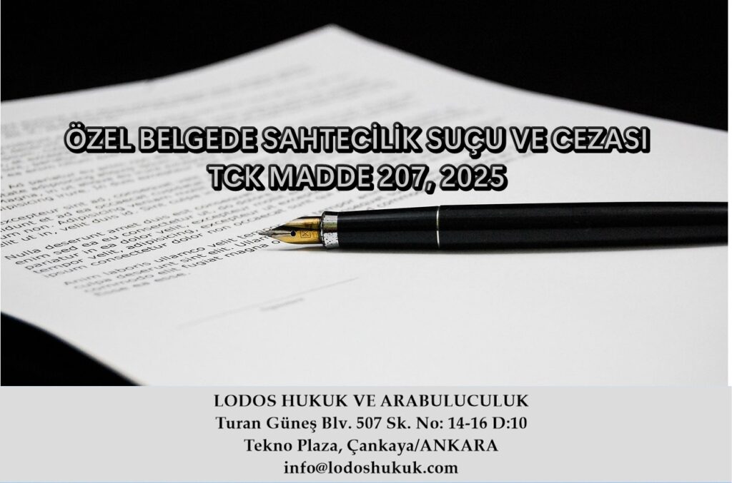 ÖZEL BELGEDE SAHTECİLİK SUÇU